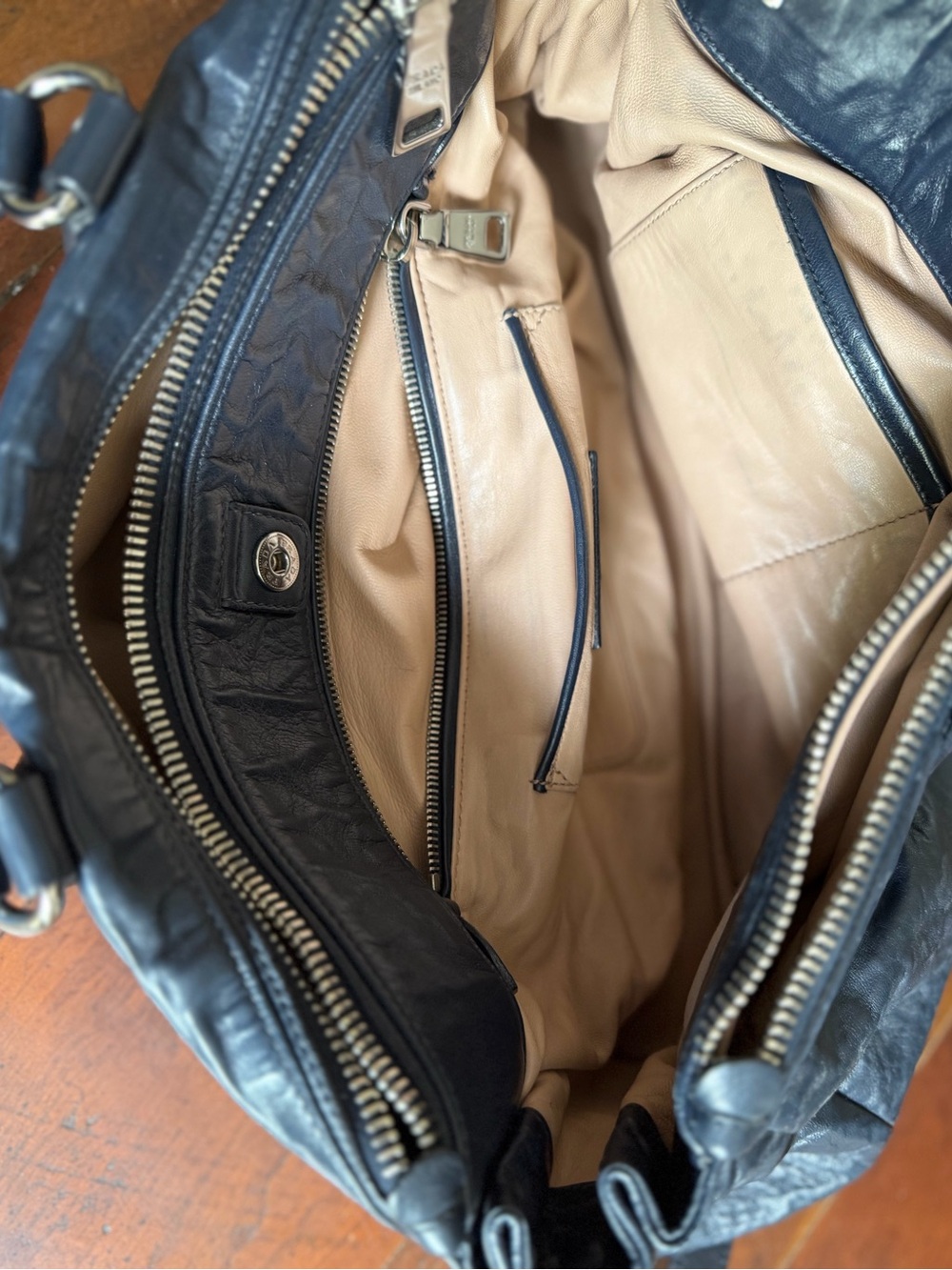 Prada Black Leather Satchel with Gold Hardware - Picture 3 of 7